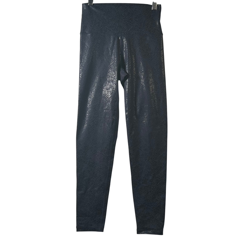 Aerie OFFLINE‎ Shiny Dark Navy Snake Print High Waisted Leggings S Short